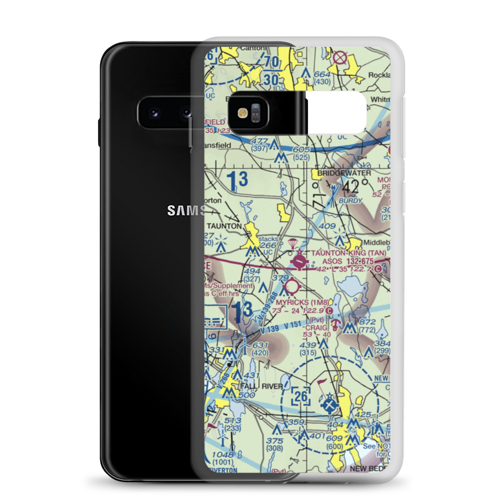 Taunton Municipal King Field (TAN) VFR Sectional Samsung Case Samsung Galaxy S10 model shown