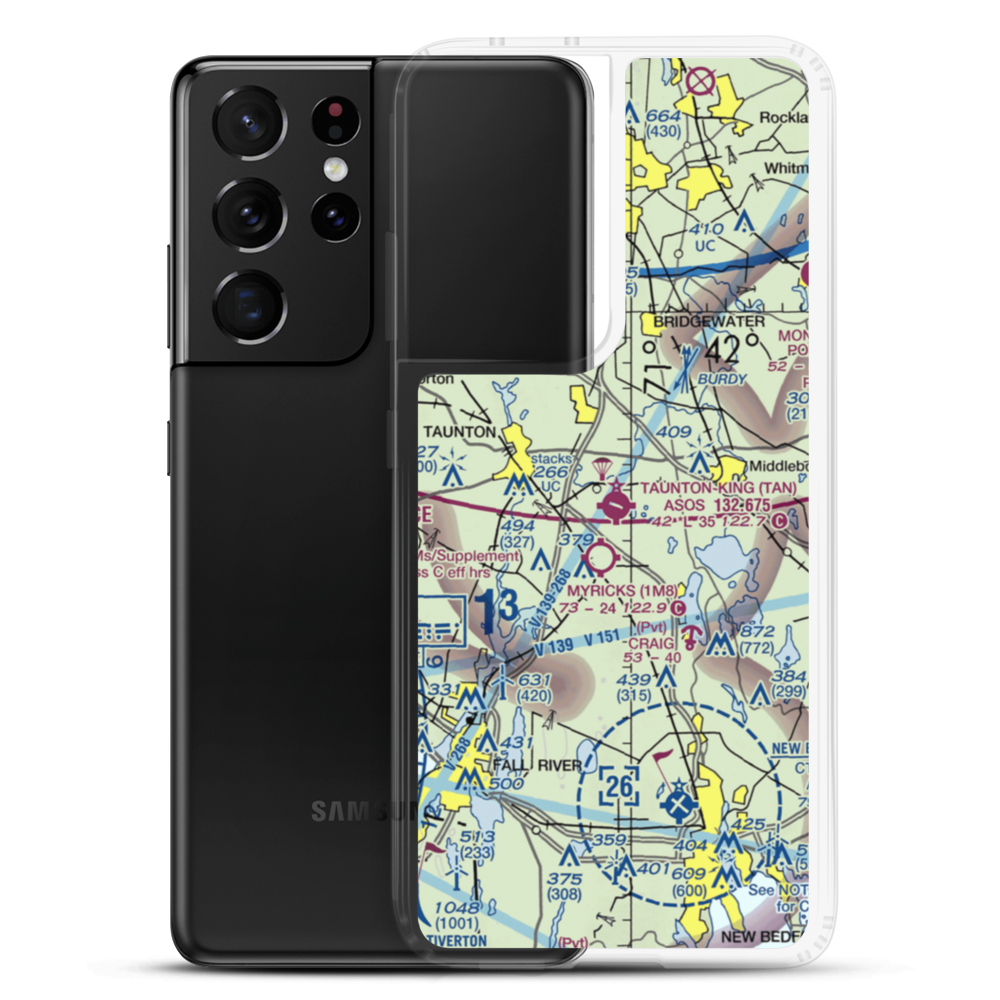 Taunton Municipal King Field (TAN) VFR Sectional Samsung Case Samsung Galaxy S21 Ultra model shown