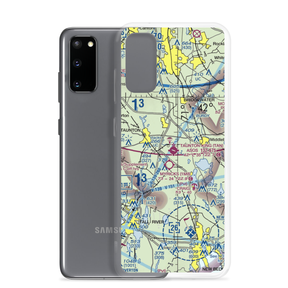 Taunton Municipal King Field (TAN) VFR Sectional Samsung Case Samsung Galaxy S20 model shown