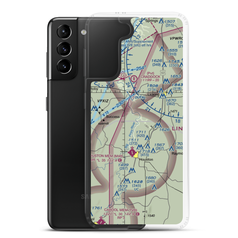 Taus River Ranch Airport (MU86) VFR Sectional Samsung Case Samsung Galaxy S21 Plus model shown