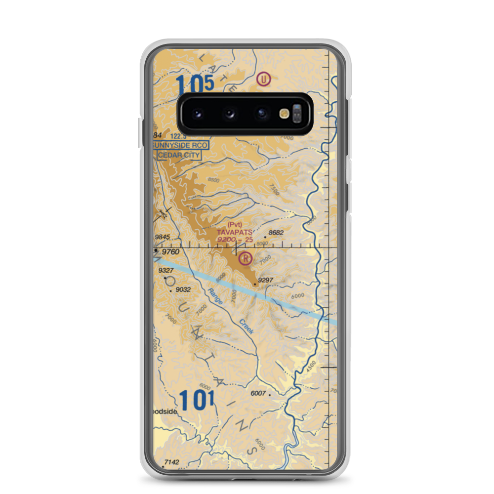 Tavapats Ranch Airport (UT09) VFR Sectional Samsung Case Samsung Galaxy S10 model shown