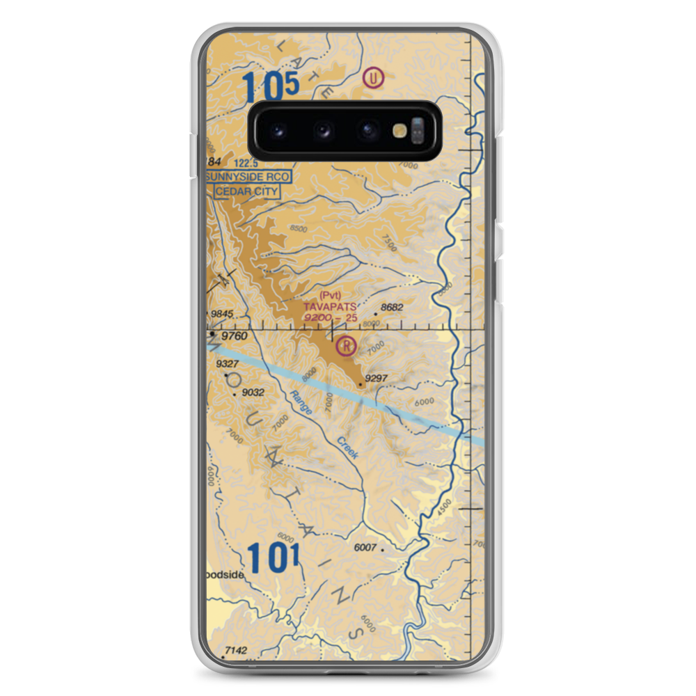 Tavapats Ranch Airport (UT09) VFR Sectional Samsung Case Samsung Galaxy S10+ model shown