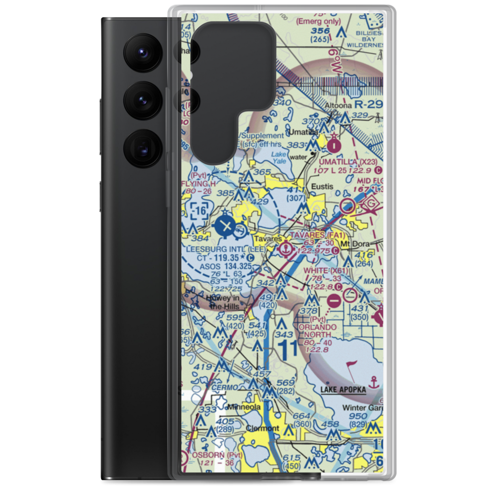 Tavares Seaplane Base (FA1) VFR Sectional Samsung Case Samsung Galaxy S22 Ultra model shown