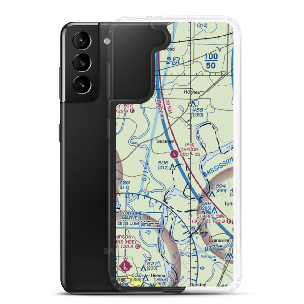 Taylor Airport (15AR) VFR Sectional Samsung Case Samsung Galaxy S21 Plus model shown