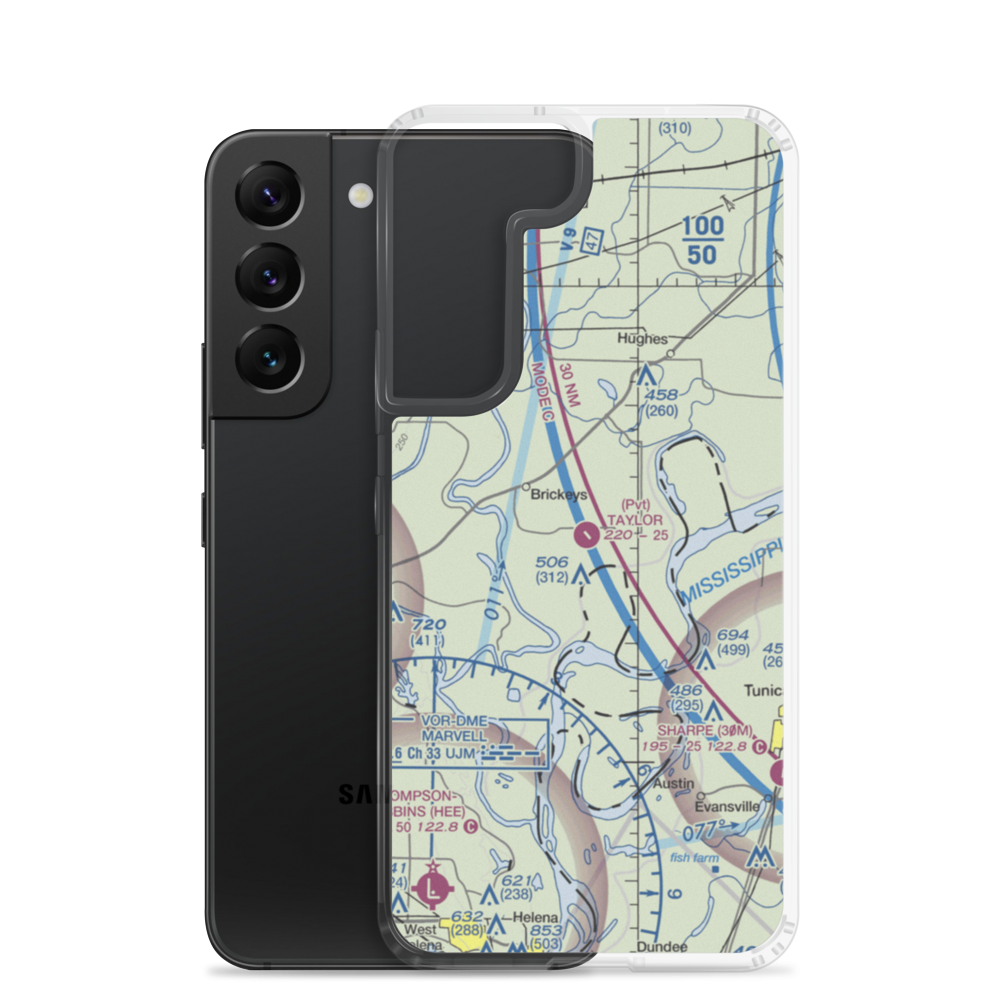 Taylor Airport (15AR) VFR Sectional Samsung Case Samsung Galaxy S22 model shown