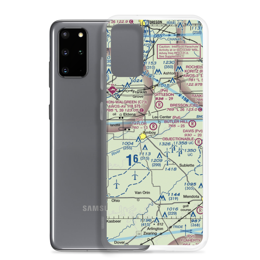 Taylor Airport (IL07) VFR Sectional Samsung Case Samsung Galaxy S20 Plus model shown