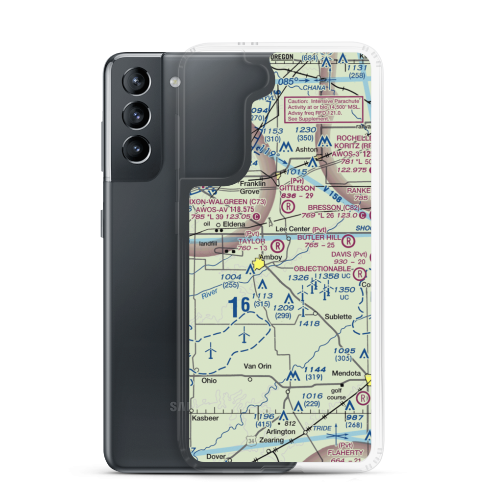 Taylor Airport (IL07) VFR Sectional Samsung Case Samsung Galaxy S21 model shown