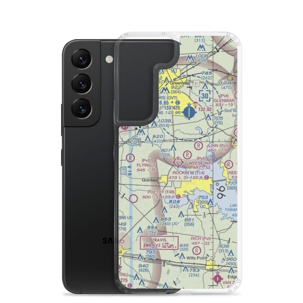 Taylor Airport (T14) VFR Sectional Samsung Case Samsung Galaxy S22 model shown