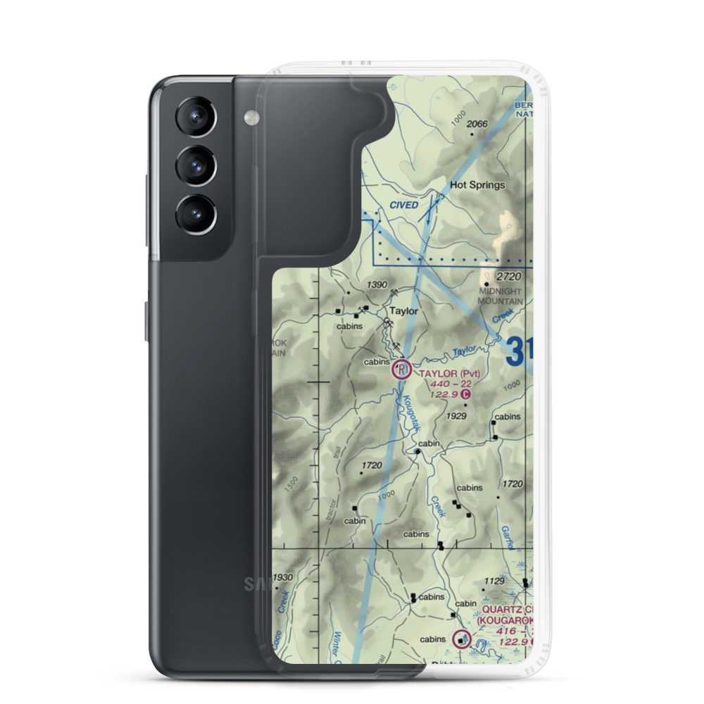 Taylor Airport (TWE) VFR Sectional Samsung Case Samsung Galaxy S21 model shown