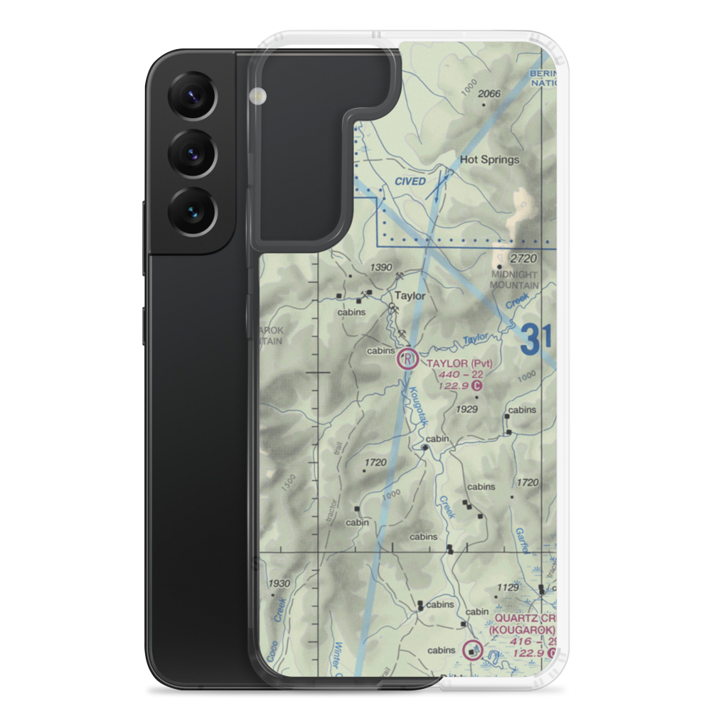 Taylor Airport (TWE) VFR Sectional Samsung Case Samsung Galaxy S22 Plus model shown