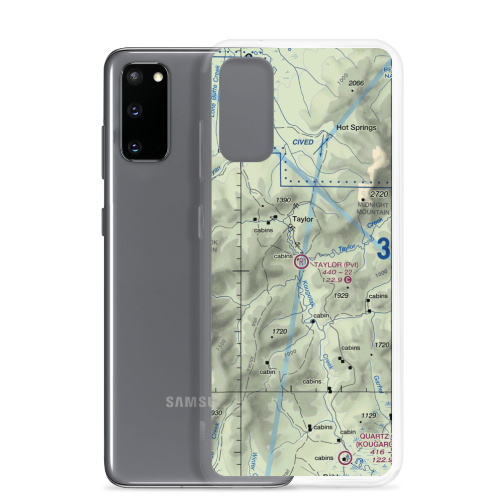Taylor Airport (TWE) VFR Sectional Samsung Case Samsung Galaxy S20 model shown