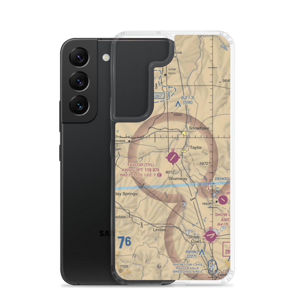 Taylor Airport (TYL) VFR Sectional Samsung Case Samsung Galaxy S22 model shown