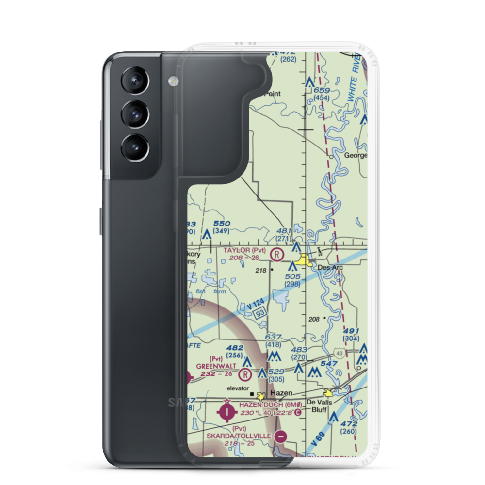 Taylor Airstrip (1AR2) VFR Sectional Samsung Case Samsung Galaxy S21 model shown