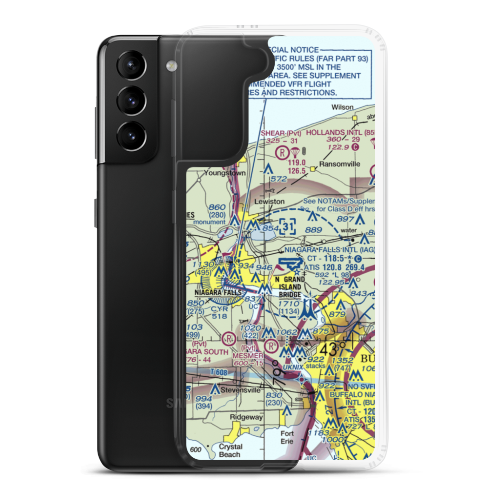 Taylor Johnson Airport (NY24) VFR Sectional Samsung Case Samsung Galaxy S21 Plus model shown
