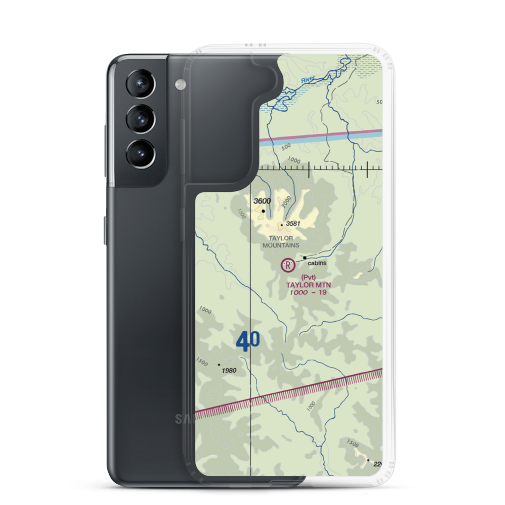 Taylor Mountain Airport (AK64) VFR Sectional Samsung Case Samsung Galaxy S21 model shown