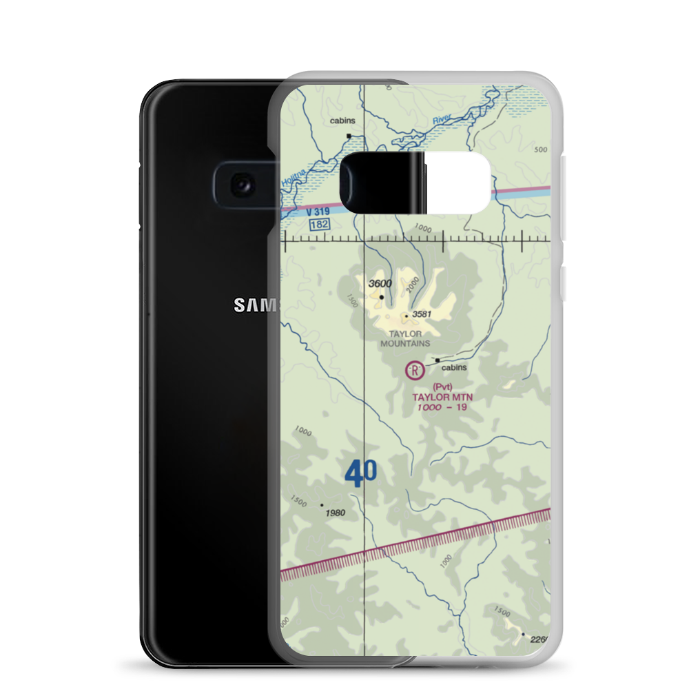 Taylor Mountain Airport (AK64) VFR Sectional Samsung Case Samsung Galaxy S10e model shown