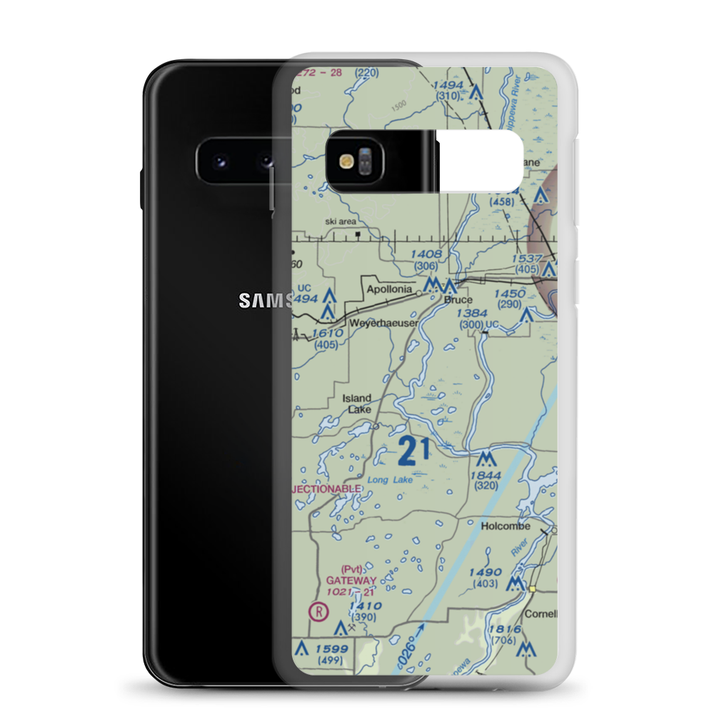 Taylorport Airport (WN90) VFR Sectional Samsung Case Samsung Galaxy S10 model shown