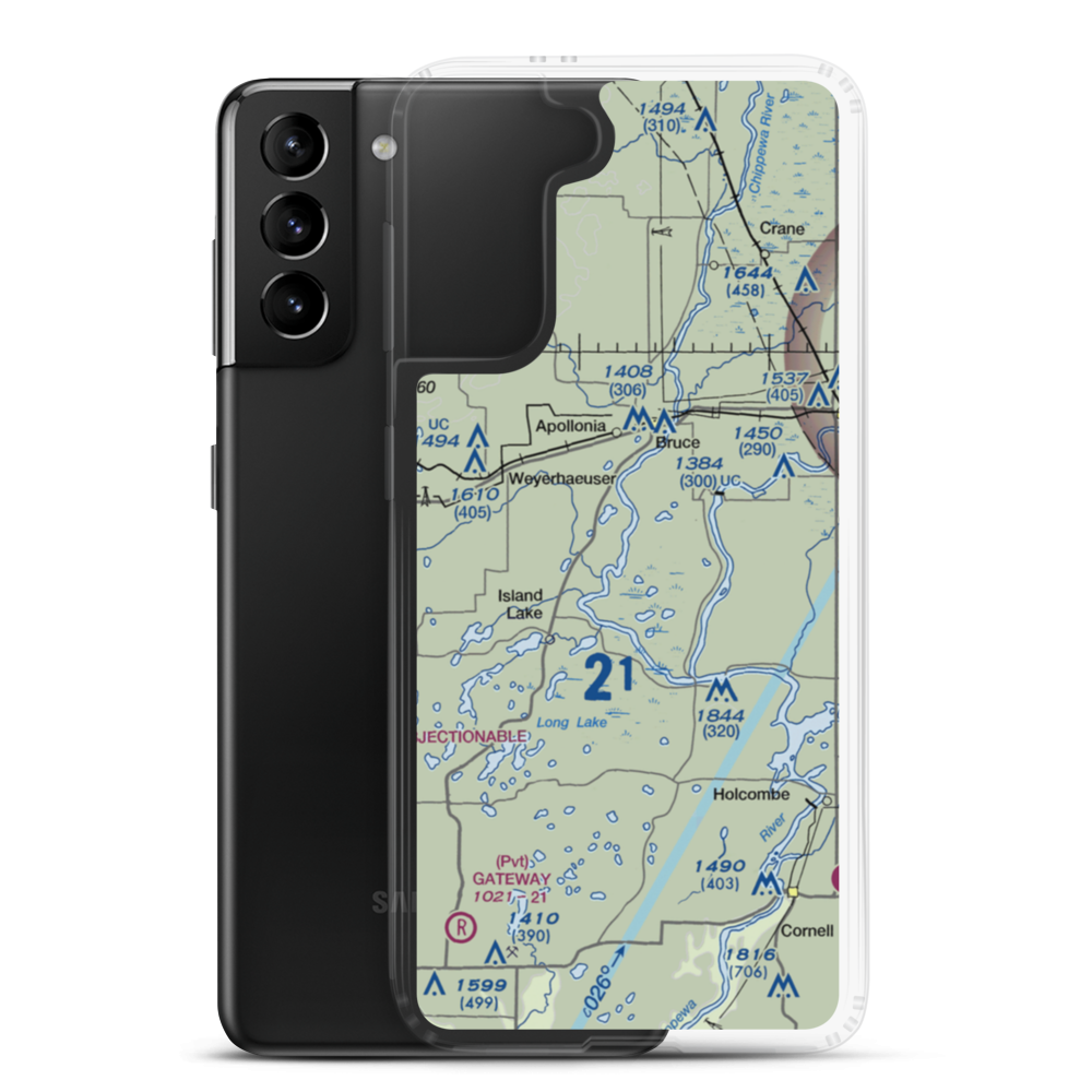 Taylorport Airport (WN90) VFR Sectional Samsung Case Samsung Galaxy S21 Plus model shown