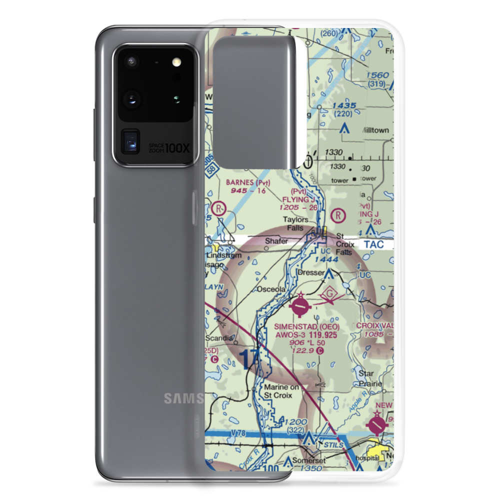 Taylors Falls Airport (62MN) VFR Sectional Samsung Case Samsung Galaxy S20 Ultra model shown