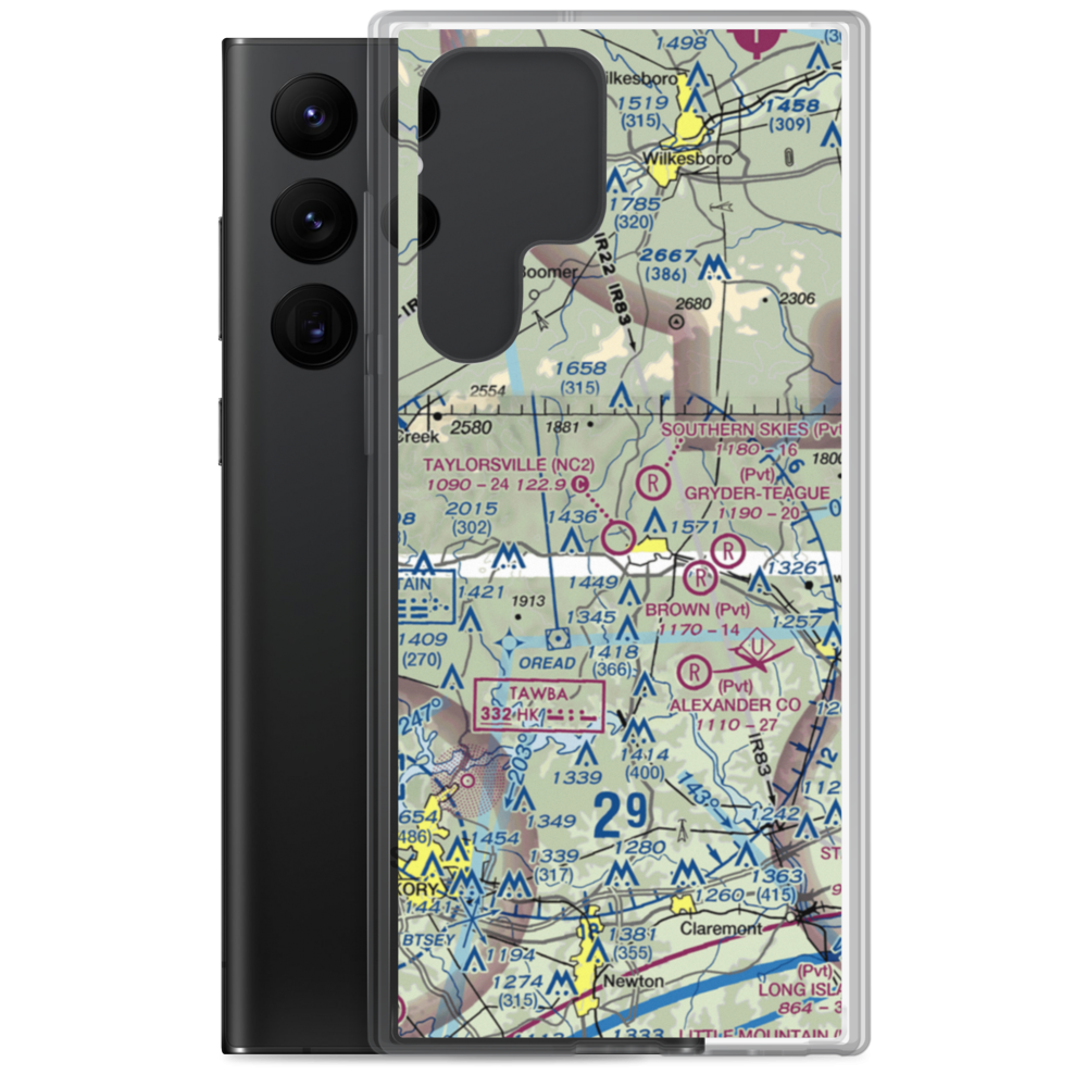 Taylorsville Airport (NC2) VFR Sectional Samsung Case Samsung Galaxy S22 Ultra model shown
