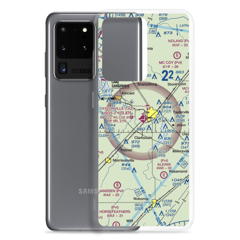 Taylorville Municipal Airport (TAZ) VFR Sectional Samsung Case Samsung Galaxy S20 Ultra model shown