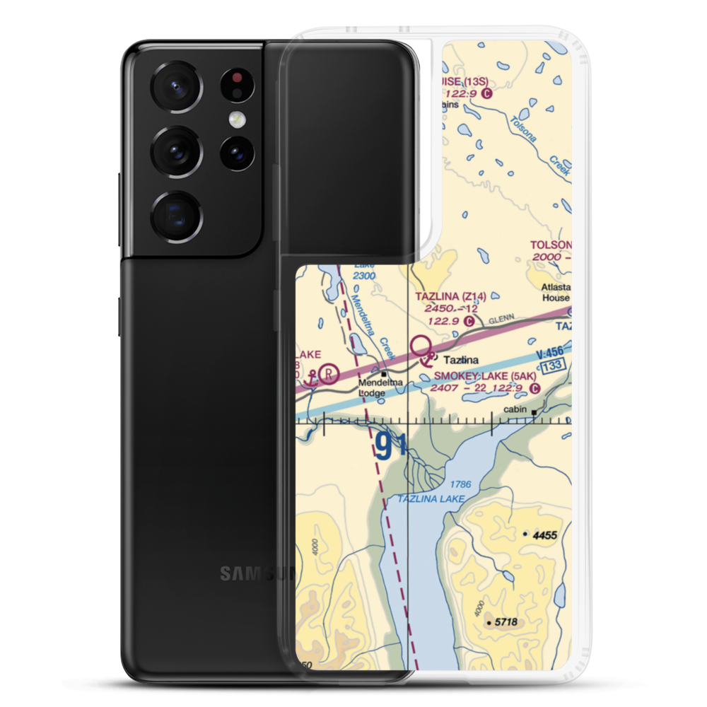 Tazlina /Smokey Lake/ Seaplane Base (5AK) VFR Sectional Samsung Case Samsung Galaxy S21 Ultra model shown