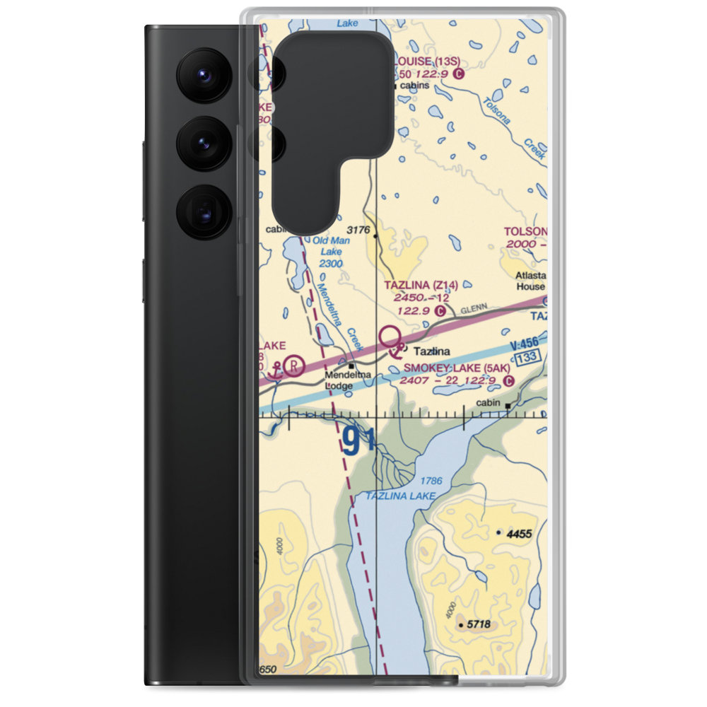 Tazlina /Smokey Lake/ Seaplane Base (5AK) VFR Sectional Samsung Case Samsung Galaxy S22 Ultra model shown