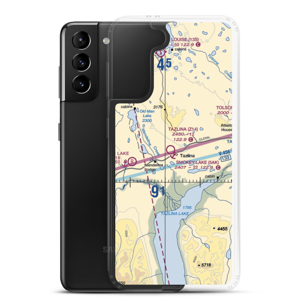 Tazlina Airport (Z14) VFR Sectional Samsung Case Samsung Galaxy S21 Plus model shown