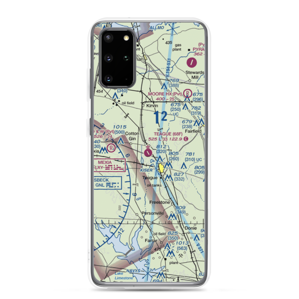 Teague Municipal Airport (68F) VFR Sectional Samsung Case Samsung Galaxy S20 Plus model shown
