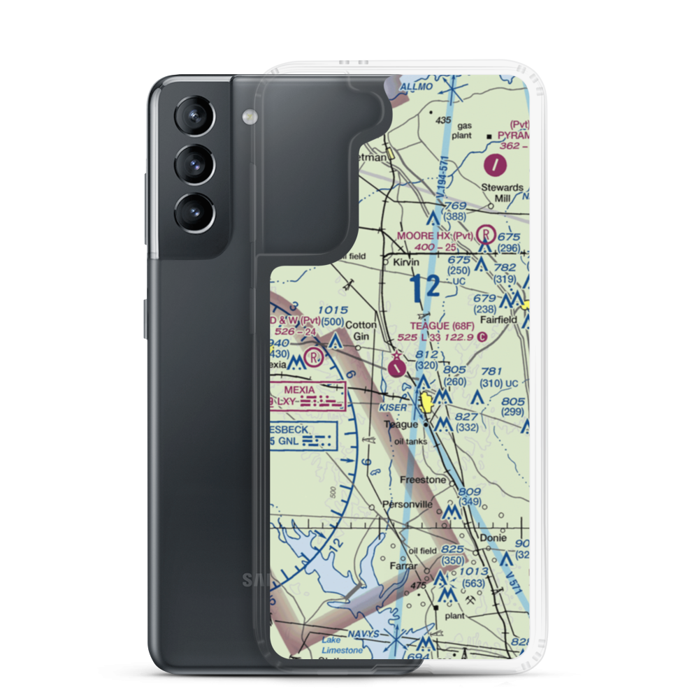 Teague Municipal Airport (68F) VFR Sectional Samsung Case Samsung Galaxy S21 model shown