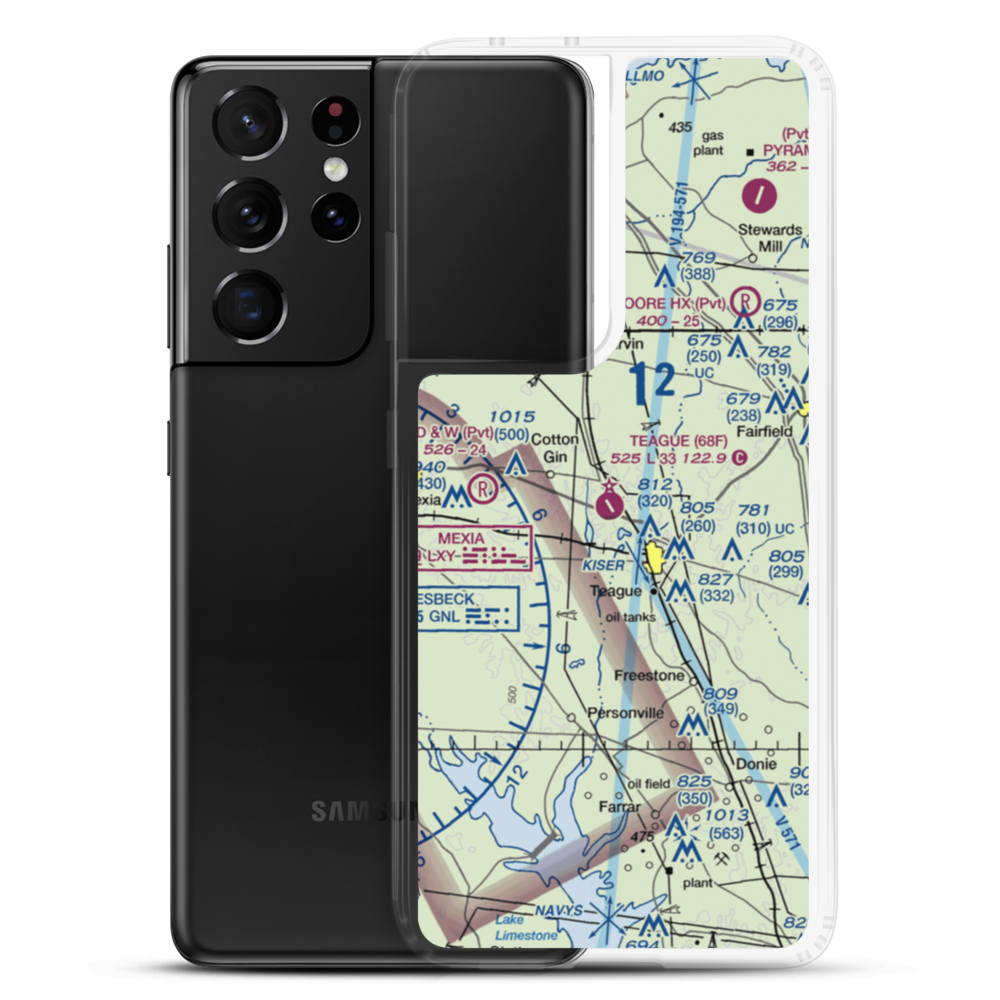 Teague Municipal Airport (68F) VFR Sectional Samsung Case Samsung Galaxy S21 Ultra model shown