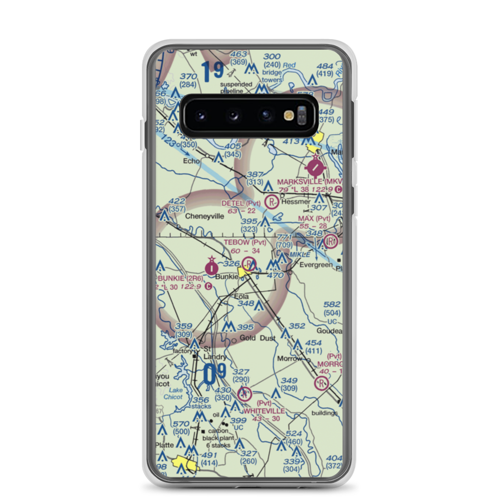 Tebow Airport (LA77) VFR Sectional Samsung Case Samsung Galaxy S10 model shown