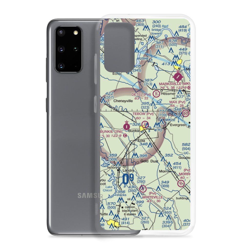 Tebow Airport (LA77) VFR Sectional Samsung Case Samsung Galaxy S20 Plus model shown