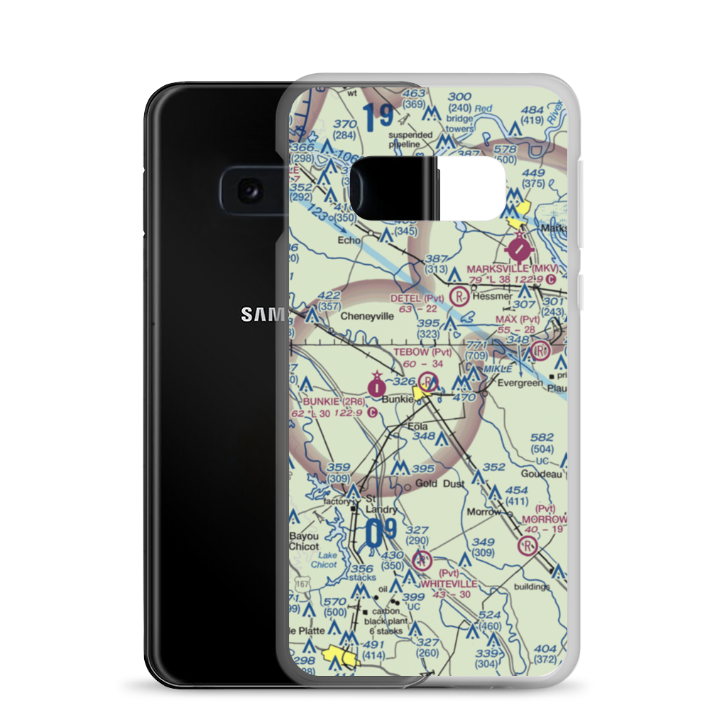 Tebow Airport (LA77) VFR Sectional Samsung Case Samsung Galaxy S10e model shown