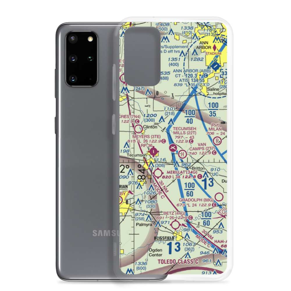 Tecumseh Products Airport (36MI) VFR Sectional Samsung Case Samsung Galaxy S20 Plus model shown