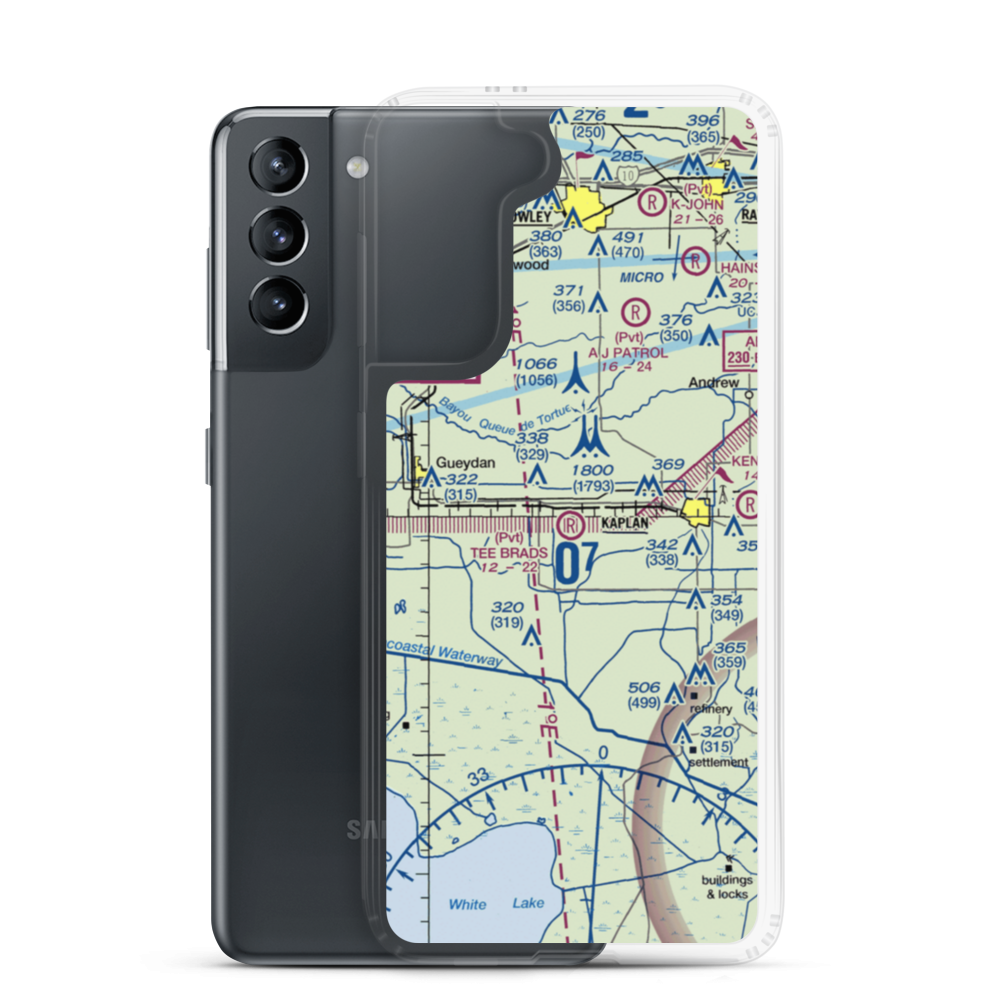 Tee Brad's Airport (13LS) VFR Sectional Samsung Case Samsung Galaxy S21 model shown