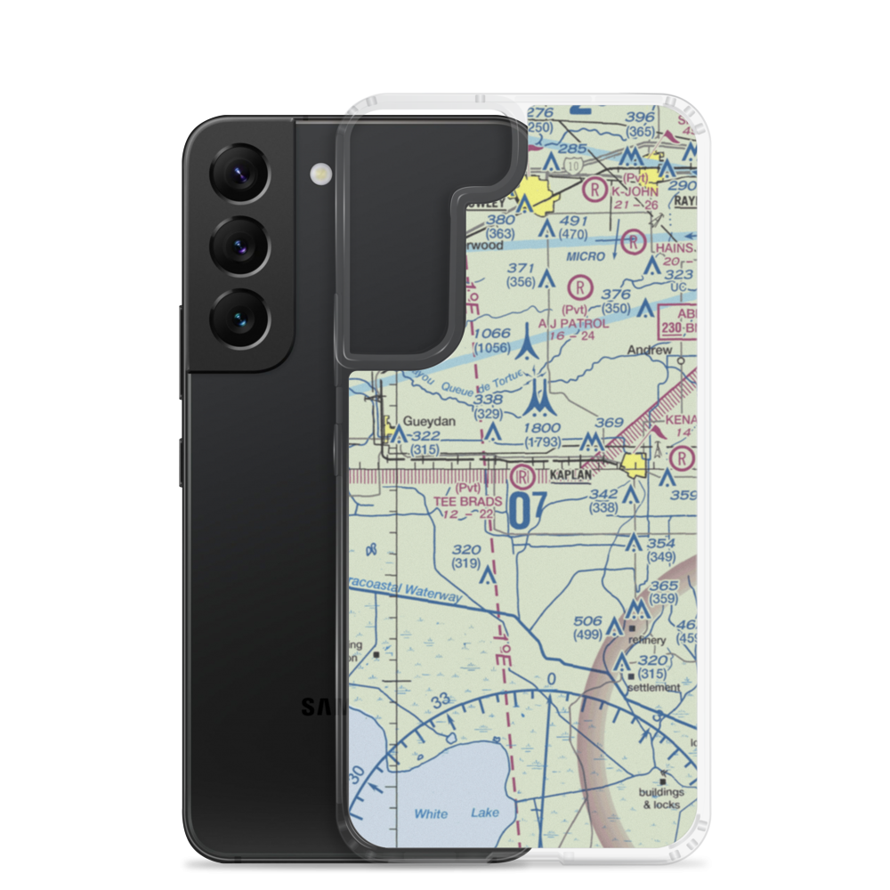 Tee Brad's Airport (13LS) VFR Sectional Samsung Case Samsung Galaxy S22 model shown
