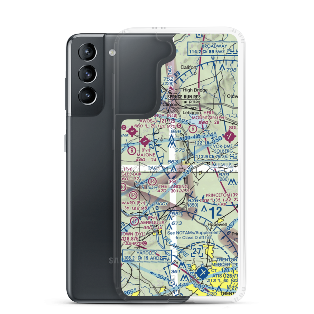 Teeny Weeny Acres Airport (NJ47) VFR Sectional Samsung Case Samsung Galaxy S21 model shown