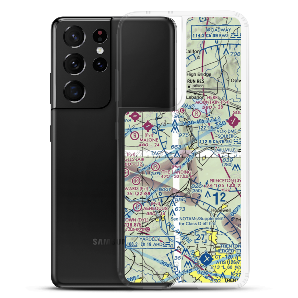 Teeny Weeny Acres Airport (NJ47) VFR Sectional Samsung Case Samsung Galaxy S21 Ultra model shown