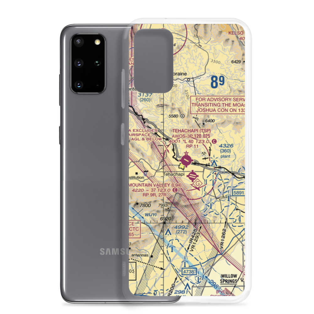 Tehachapi Municipal Airport (TSP) VFR Sectional Samsung Case Samsung Galaxy S20 Plus model shown