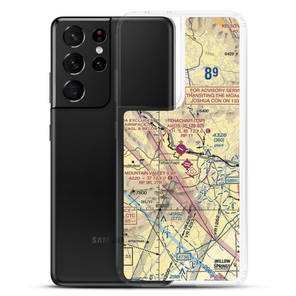 Tehachapi Municipal Airport (TSP) VFR Sectional Samsung Case Samsung Galaxy S21 Ultra model shown