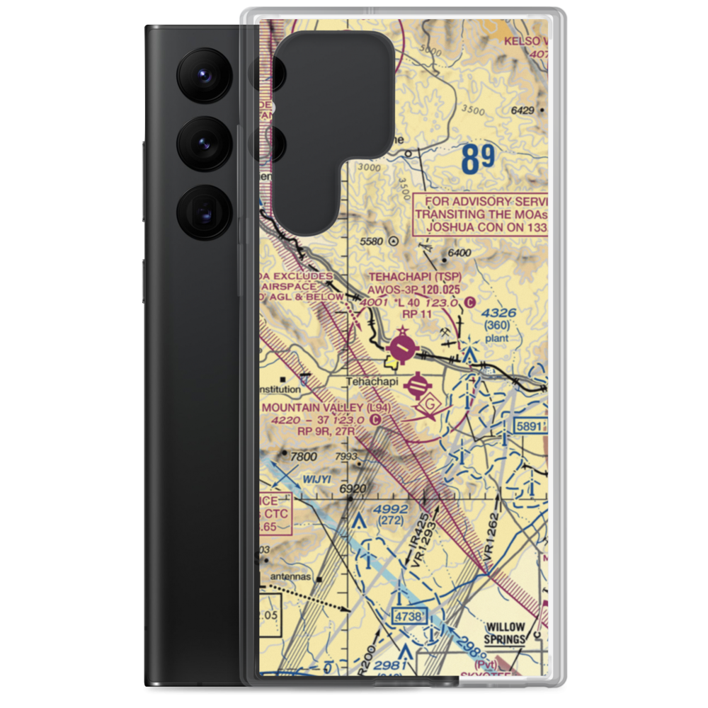 Tehachapi Municipal Airport (TSP) VFR Sectional Samsung Case Samsung Galaxy S22 Ultra model shown