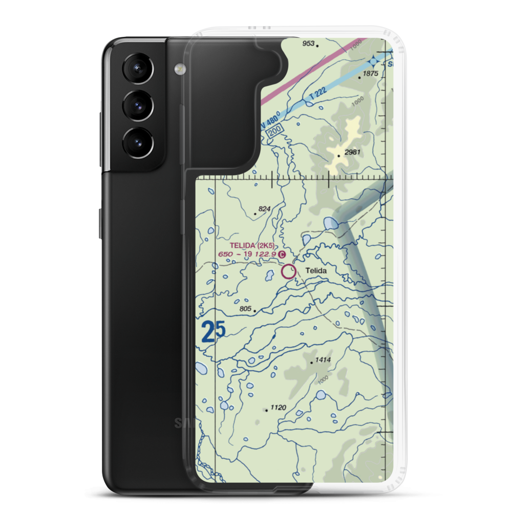 Telida Airport (2K5) VFR Sectional Samsung Case Samsung Galaxy S21 Plus model shown
