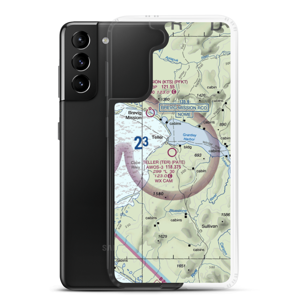Teller Airport (TER) VFR Sectional Samsung Case Samsung Galaxy S21 Plus model shown