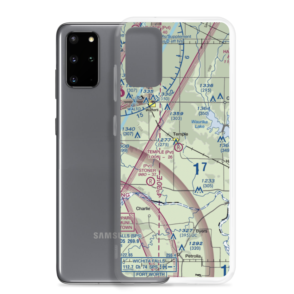 Temple Airport Inc Airport (OK79) VFR Sectional Samsung Case Samsung Galaxy S20 Plus model shown