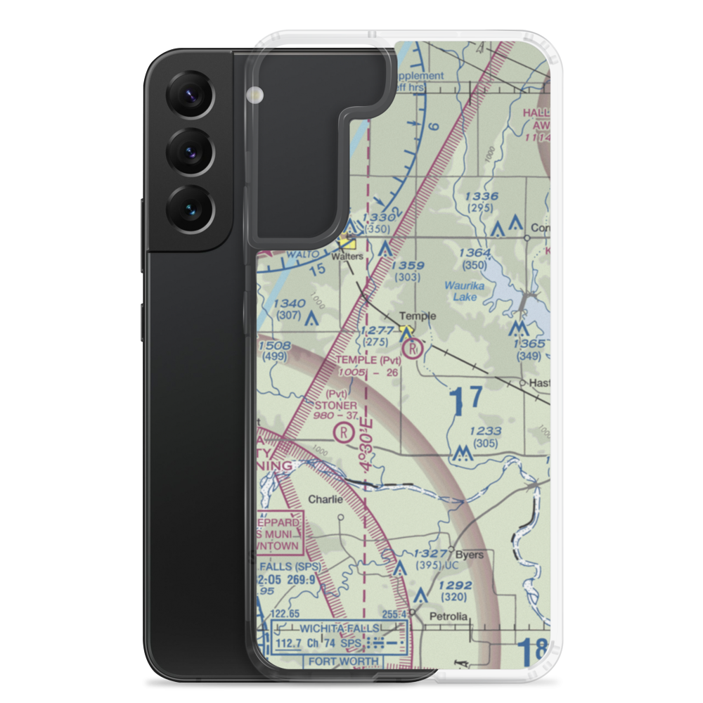 Temple Airport Inc Airport (OK79) VFR Sectional Samsung Case Samsung Galaxy S22 Plus model shown