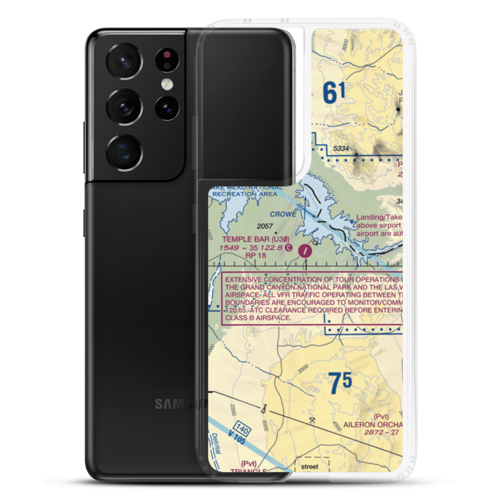 Temple Bar Airport (U30) VFR Sectional Samsung Case Samsung Galaxy S21 Ultra model shown