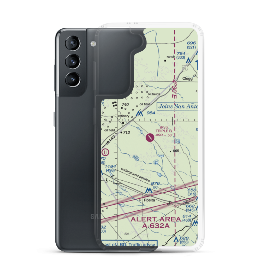 Temple Ranch Airport (42XS) VFR Sectional Samsung Case Samsung Galaxy S21 model shown