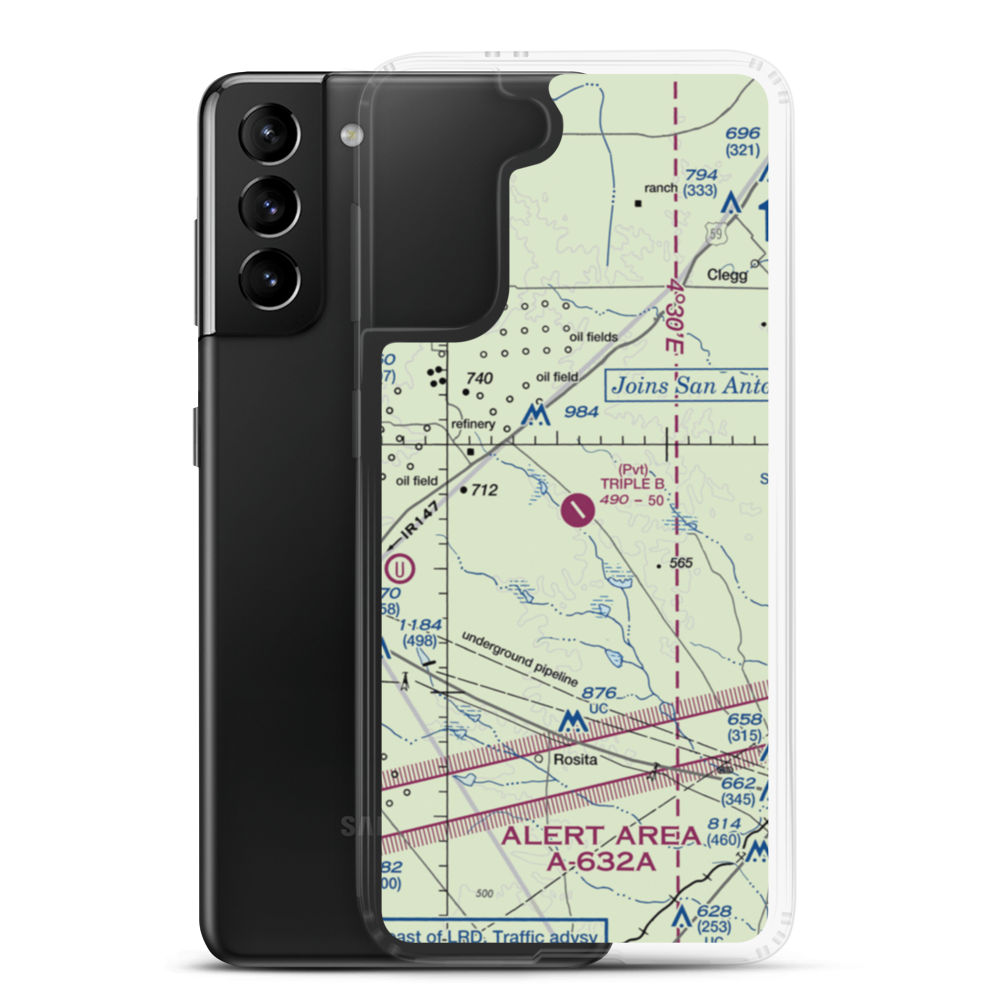 Temple Ranch Airport (42XS) VFR Sectional Samsung Case Samsung Galaxy S21 Plus model shown