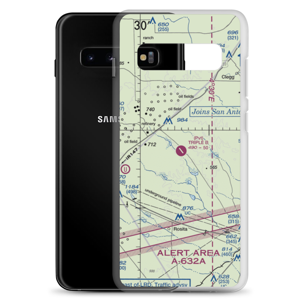 Temple Ranch Airport (42XS) VFR Sectional Samsung Case Samsung Galaxy S10+ model shown